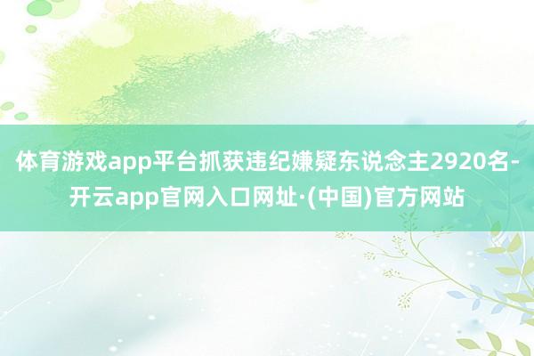 体育游戏app平台抓获违纪嫌疑东说念主2920名-开云app官网入口网址·(中国)官方网站