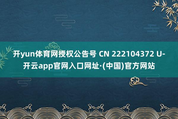 开yun体育网授权公告号 CN 222104372 U-开云app官网入口网址·(中国)官方网站