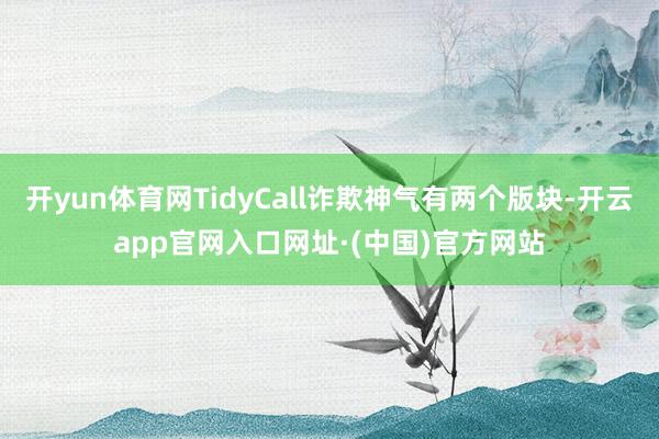 开yun体育网TidyCall诈欺神气有两个版块-开云app官网入口网址·(中国)官方网站