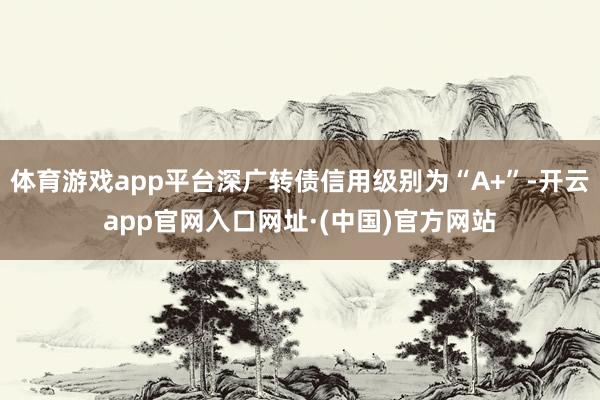 体育游戏app平台深广转债信用级别为“A+”-开云app官网入口网址·(中国)官方网站