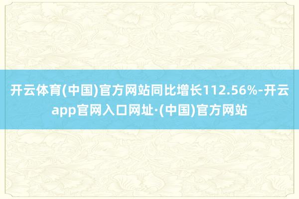 开云体育(中国)官方网站同比增长112.56%-开云app官网入口网址·(中国)官方网站