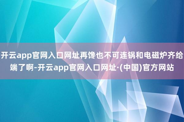 开云app官网入口网址再馋也不可连锅和电磁炉齐给端了啊-开云app官网入口网址·(中国)官方网站
